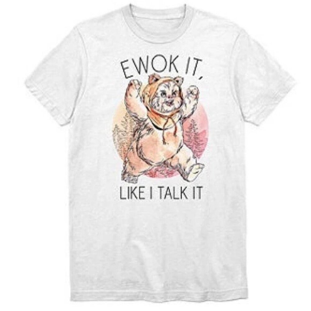Star Wars Ewok It Like I Talk It Short Sleeve T-Shirt Men's XL Multicolor NWT